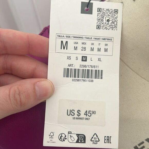 Zara Purple Satin Crop Top - Picture 5 of 6